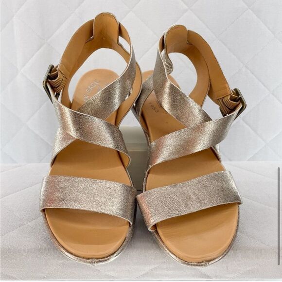 Kork-Ease metallic Silver / Pewter Strappy Sandals like new size 8 - Picture 5 of 10